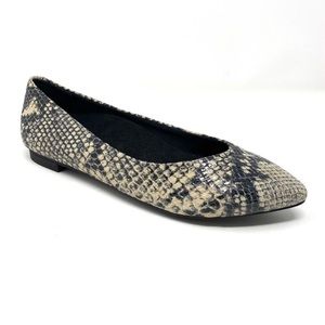 Vionic Caballo Leather Ballet Flat Slip On - Women’s Size 10 - Snakeskin